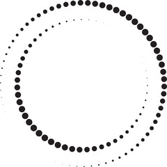 Halftone circular dotted spiral. Design element