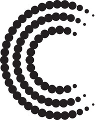 Halftone circular dotted spiral. Design element