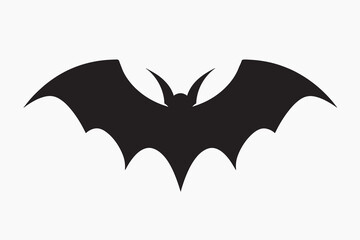 Naklejka premium Black bat silhouette on white