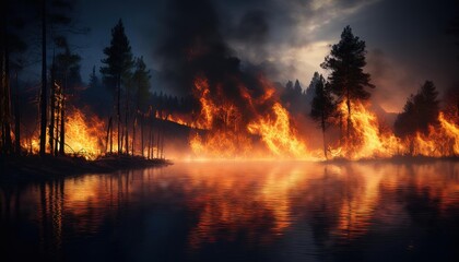 Devastating Forest Fire Impacting Coastal Ecosystem