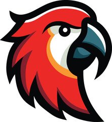 Obraz premium Parrot Head Logo Symbol Illustration