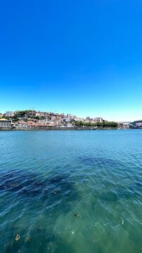 Porto waterfront under blue skies
