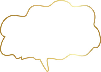 Golden speech bubble luxury icon, dialogue, text, chat