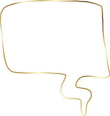 Golden speech bubble luxury icon, dialogue, text, chat