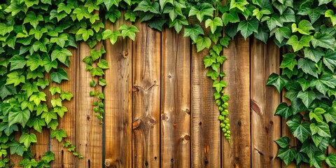 Wooden fence covered in green ivy leaves, wood, ivy, fence, green, nature, outdoors, rustic, botanical, vines, growth