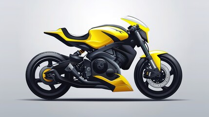 Obraz premium Smart Motorcycle Vector Art on White Background, Sleek Modern Design, Futuristic Two-Wheeler Illustration.