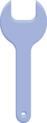 Single wrench is isolated on a white background, symbolizing concepts of maintenance and mechanical work