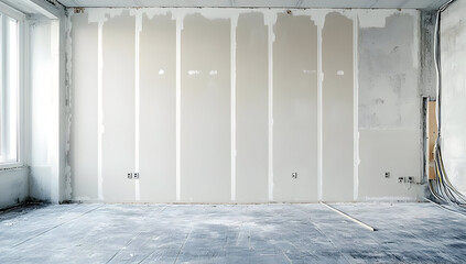 Empty interior space with unfinished walls and floor, ideal for renovation or design projects.