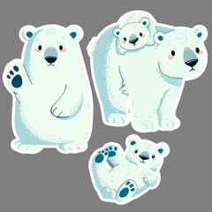 Adorable Polar Bear Family Illustration