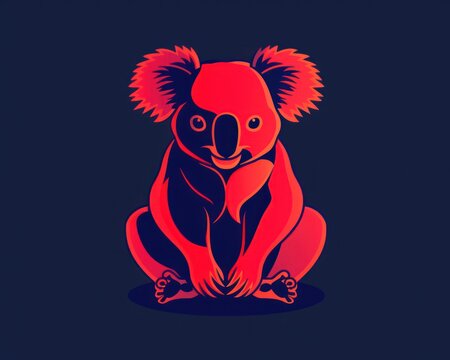 recommend clip art: Red and blue stylized koala illustration.