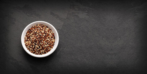 Mixed white, red and black quinoa seeds - Chenopodium quinoa