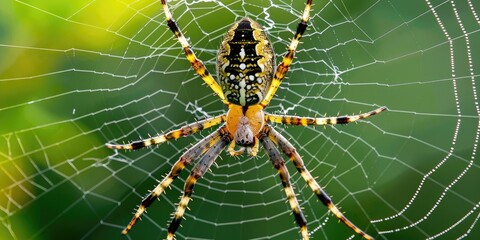 Catching Insects in its Web Argiope Amoena Spider