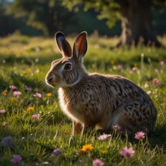 Obraz premium rabbit in the grass