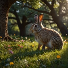 Fototapeta premium rabbit in the grass