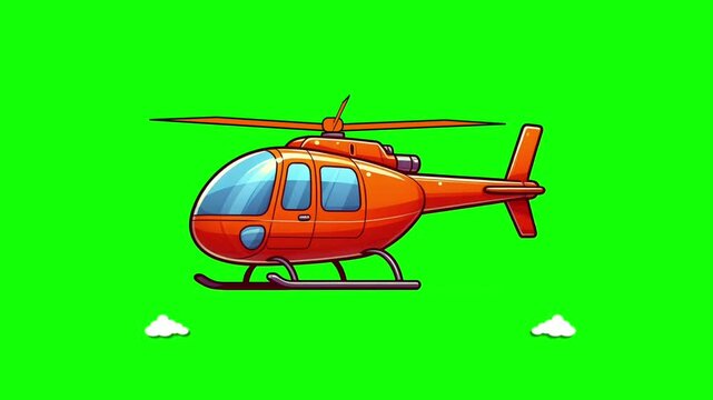 Green Screen Background with Animated Helicopter