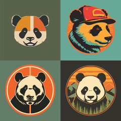 Obraz premium Panda logo design vector illustration
