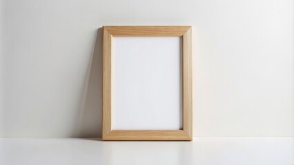 Vertical picture frame mockup on white background, mockup, vertical, picture frame, white background, display, template, blank