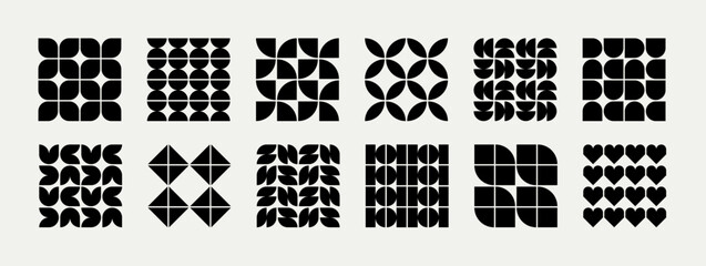 Geometric patterns for design and decor. Set of tiles. Vector illustration.