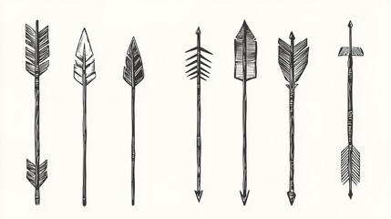 Hand-Drawn Arrow Collection - Versatile Sketch Illustrations for Design and Decoration