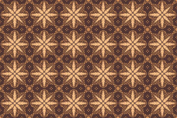 Classic Brown Floral Seamless Pattern