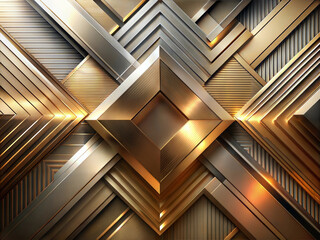 Obraz premium Abstract Metallic Geometric Design