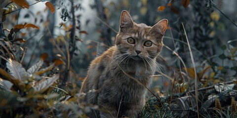 Obraz premium A cat is a furry creature with a long tail and sharp claws often chosen as a pet Cats belong to the same family as lions tigers and other wild felines