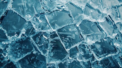 Close-up of abstract blue ice texture.