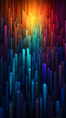 Fototapeta premium Digital technology color stripe pixel art abstract pattern poster background