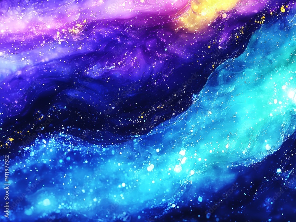 Canvas Prints abstract colorful swirling colors and dots.