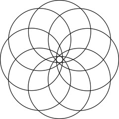 Overlapping circles line objects rounds style