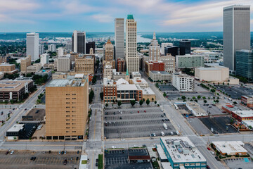 Downtown city skyline, Tulsa, Oklahoma, United States of America.