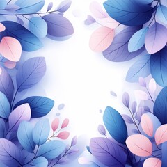 抽象的なパステルカラーの葉のフレームの背景