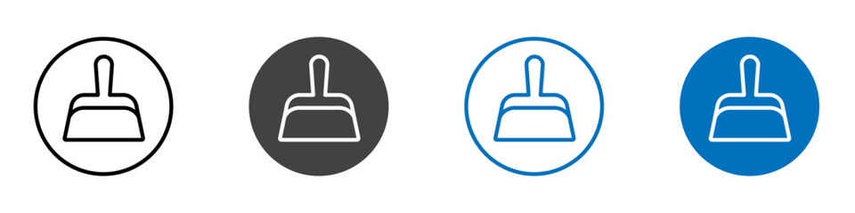 Fototapeta premium Dust pan icon Flat symbol set outline