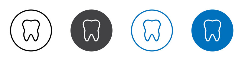 Teeth icon Flat symbol set outline