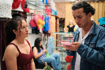 Employee attends to a customer's needs