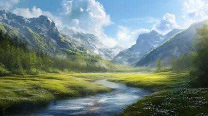 Fototapeta premium beautiful mountain valley