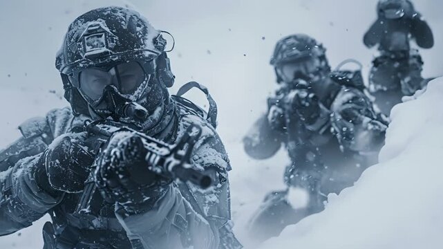 Soldiers in a snowy environment winter warfare