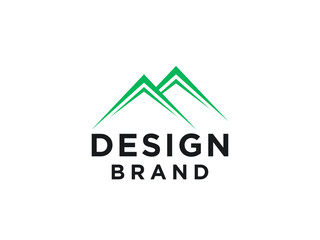 Outline Abstract Mountain Logo. Flat Line Vector Logo Design