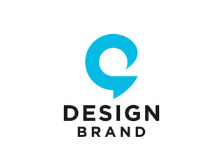 Abstract Initial Letter Q Logo. Blue Shape Circle Line Style isolated on White Background. Usable for Business and Branding Logos.