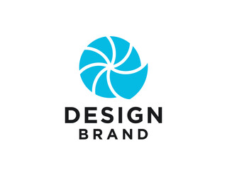 Abstract Initial Letter Q Logo. Blue Shape Circle Line Style isolated on White Background. Usable for Business and Branding Logos.