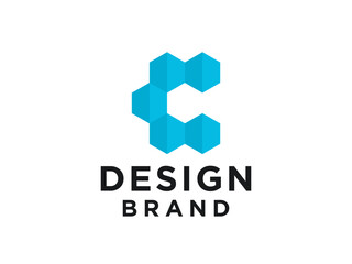 Abstract Initial Letter C Logo. Circular Rounded Origami Style isolated on White Background. Usable for Business and Technology Logos