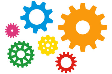 カラフルな歯車のイラスト