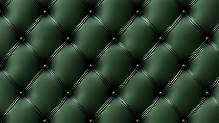 Green Leather Upholstery with Buttons