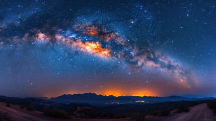 Naklejka premium Milky Way Over Mountains