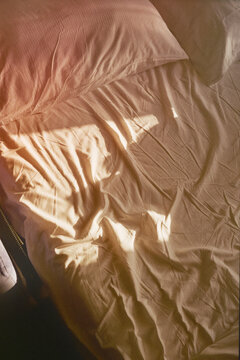 Warm light on the bed
