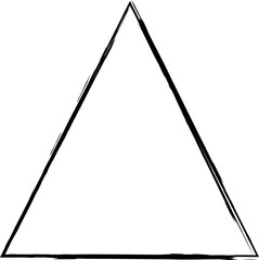 Triangle frame brush strokes. Grunge texture stamp