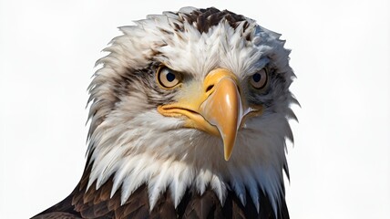 Obraz premium A Close Up Portrait of a Bald Eagle Isolated