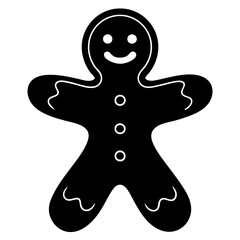 gingerbread man isolated on white, gingerbread person vector illustration, Christmas gingerbread vector art, christmas gingerbread man with house silhouette, ingerbread vector icon, eps