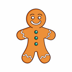 gingerbread man isolated on white, gingerbread person vector illustration, Christmas gingerbread vector art, christmas gingerbread man with house silhouette, ingerbread vector icon, eps