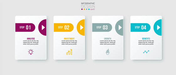Infographic template business concept with step.

